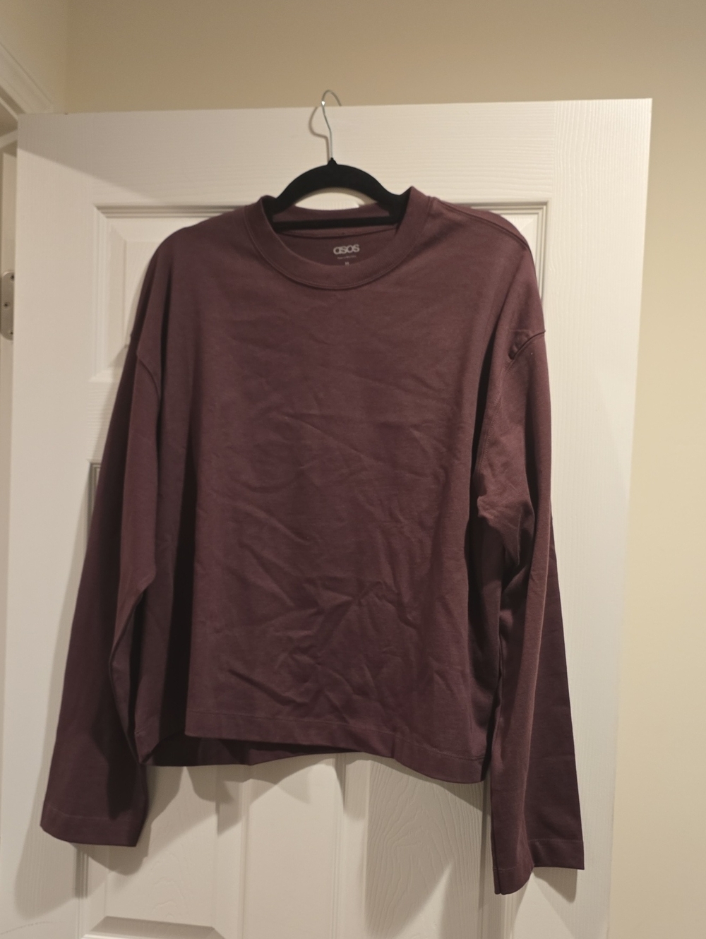 ASOS Long Sleeve Crewneck Tee - Dark Plum